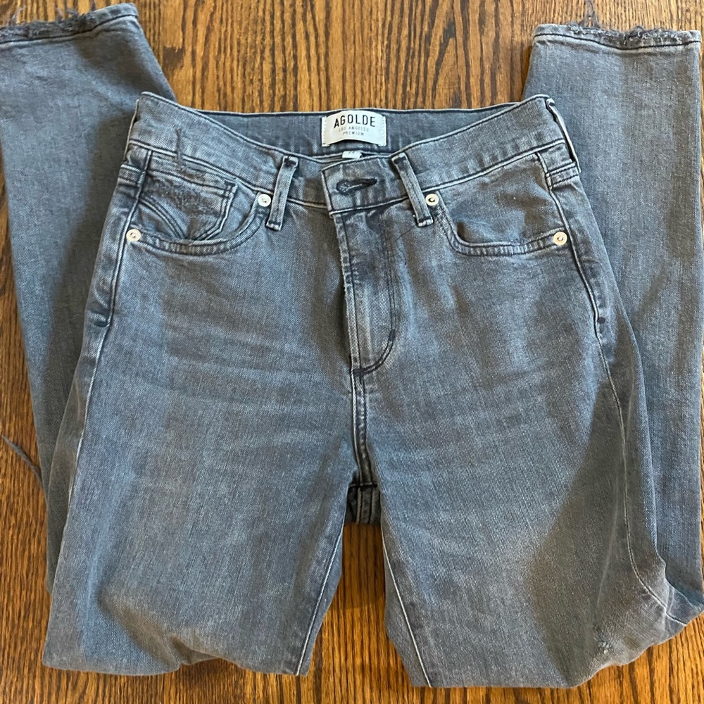 Agolde Sophie High Rise Skinny Crop- Size 24 Dark Grey